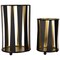 Northlight Abstract Iron Pillar Candle Holders - 9" - Black and Gold Finish - Set of 2